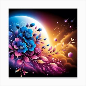 Flowers On The Moon Canvas Print