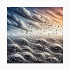 Music Notes In The Sky 1 Canvas Print
