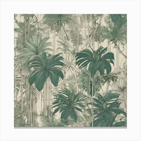 Tropical Jungle Wallpaper Canvas Print