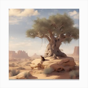 Tree In The Desert Canvas Print