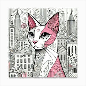 Skylight Claw City Cat Canvas Print