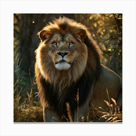 Lion In The Woods Canvas Print