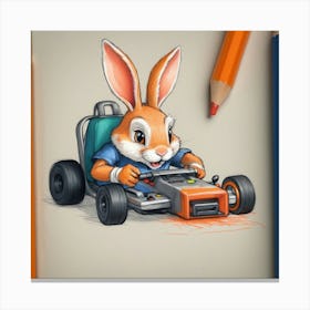 Bunny Kart 2 Canvas Print