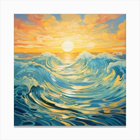 Sunset Over The Ocean 4 Canvas Print