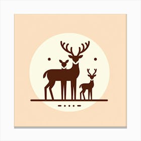 Deer Family 1 Canvas Print