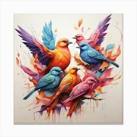 Colorful Birds 2 Canvas Print