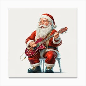 Santa Claus Playing Guitar 1 Canvas Print