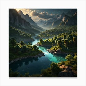 River In The Mountains 14 Canvas Print