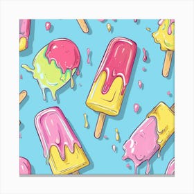 Seamless Pattern With Ice Cream 1 Canvas Print