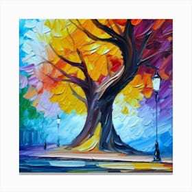 Colorful Tree In The Park oil painting abstract painting art Canvas Print