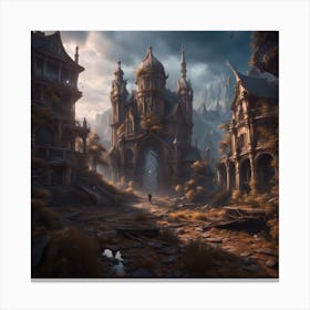 Ruined city of Merkenshire Canvas Print