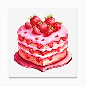 Valentine'S Day Cake 24 Canvas Print