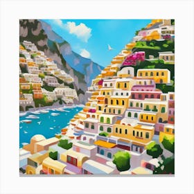 Summer In Positano Art Print 2 Canvas Print