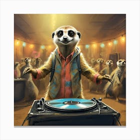 Meerkat Dj 1 Canvas Print