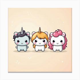 Cute Unicorns Canvas Print