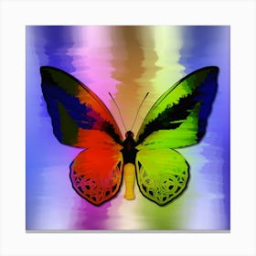 Techno Mechanical Butterfly Techno The Goliath Birdwing Ornithoptera Goliath Red Blue Green Canvas Print