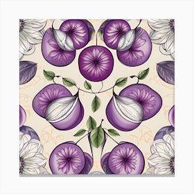 Seamless Pattern With Plums Canvas Print