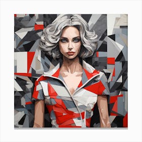 Abstract Woman In Red Dress Canvas Print