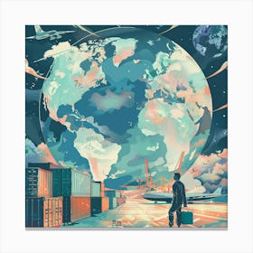 Illustration Of The World Canvas Print