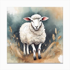 Watercolor Sheep Canvas Print
