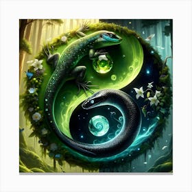Yin Yang Dragon Canvas Print