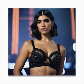 dua lipa colourful art print portrait 4 Canvas Print