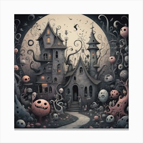 Haunted House art Canvas Print