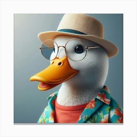 Duck In A Hat Canvas Print