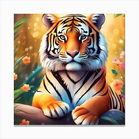 Tiger In The Jungle Canvas Print