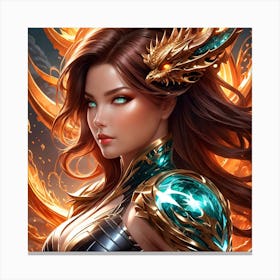 Girl In Armor yuh Canvas Print