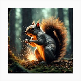 Squirrel In The Forest 85 Canvas Print