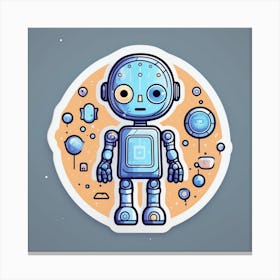 Robot Sticker 4 Canvas Print