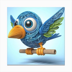 Blue Bird 3d Canvas Print