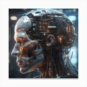 Cyborg Head 53 Canvas Print