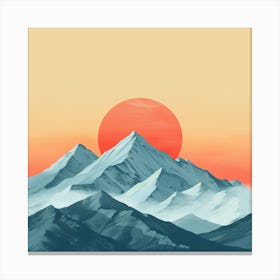 Mountain Range At Sunset Canvas Print