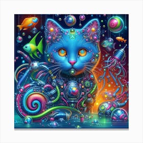 Psychedelic Cat 1 Canvas Print