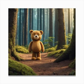 Ted Bear In The Forest Canvas Print