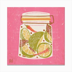 Pickled Limes Square Canvas Print