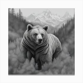 Bear In The Woods Canvas Print