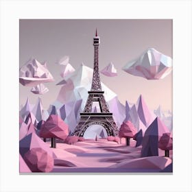 Paris Eiffel Tower Weirdcore Landscape Canvas Print