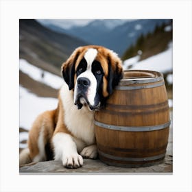 St Bernard Dog 105 Canvas Print