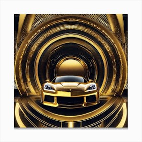 Golden Sports Car 3 Canvas Print