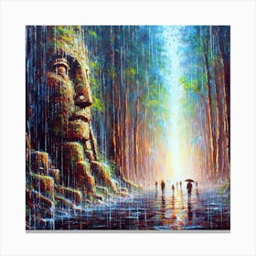 Buddha In The Rain 1 Canvas Print