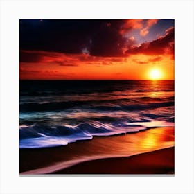 Sunset On The Beach 970 Canvas Print