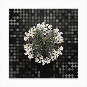Vintage Summer Snowflake Flower Wreath on Dot Bokeh Pattern n.0530 Canvas Print
