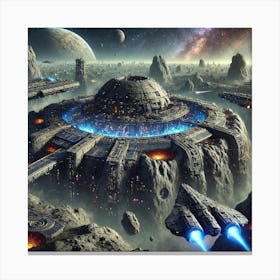 A Sci Fi Depiction Of Defensive Strongholds, Sho Canvas Print