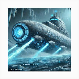 A Futuristic Sci Fi Depiction Of Glacior Submarine Canvas Print