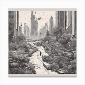 Futuristic Cityscape Canvas Print