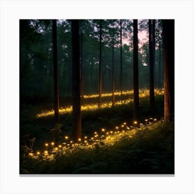 Fireflies In The Forest Canvas Print