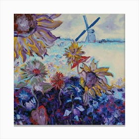 Sunflowers in the evening Canvas Print